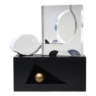 Vismara Silvano, Large Design Sculpture of Musical Note, 1976, Iron and Acrylic Glass For Sale