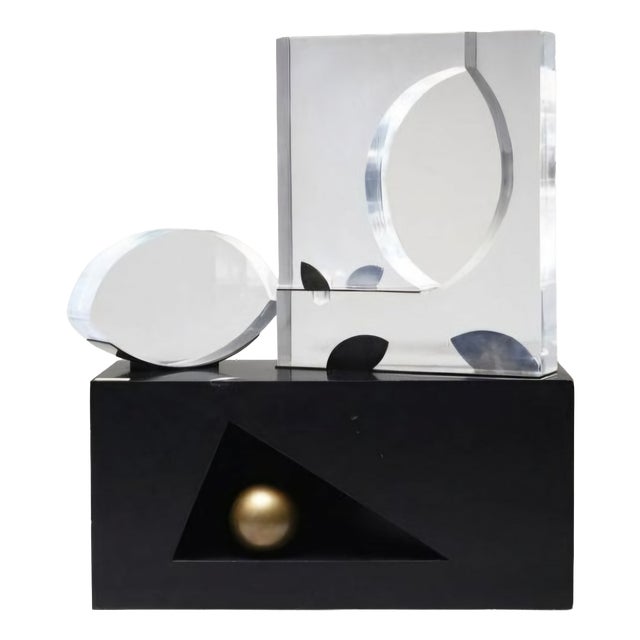 Vismara Silvano, Large Design Sculpture of Musical Note, 1976, Iron and Acrylic Glass For Sale