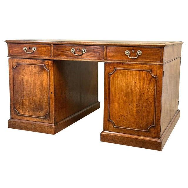 18th Century Georgian Mahogany Pedestal Partners Desk, Chippendale Period, 1760 For Sale - Image 17 of 17