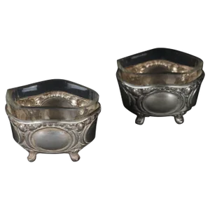 German Caviar Bowls in Silver, Set of 2