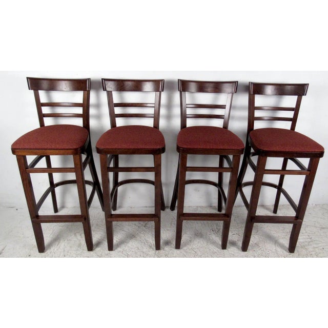 Mid 20th Century Mid 20th Century Set of 4 Modern Hardwood Barstools For Sale - Image 5 of 5