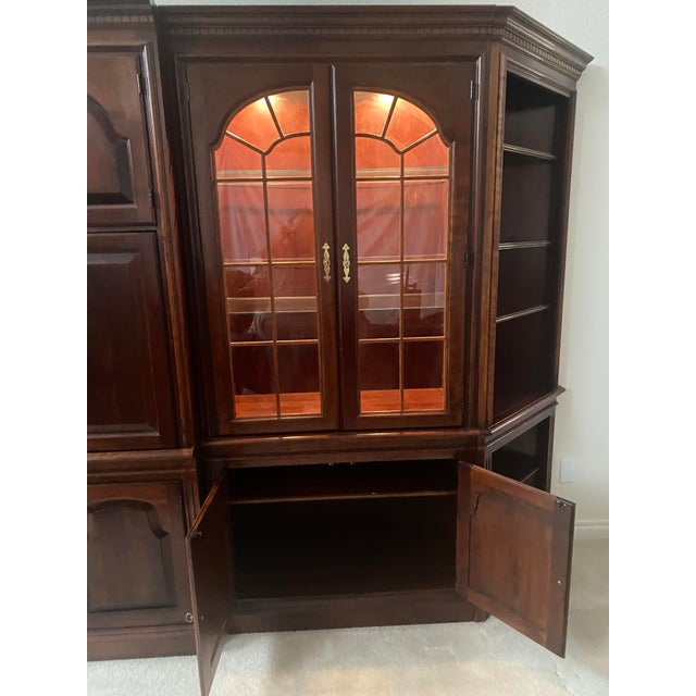 Traditional Vintage Pennsylvania House Cherry Etagere/Display/Wall Unit With Cabinet With Doors 5 Pieces For Sale - Image 3 of 15