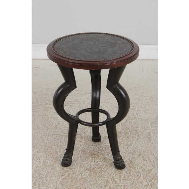 Age: Approx 20 Years Old Details: Mahogany Ball And Claw Feet High Quality Construction Embossed Metal Top Traditional...