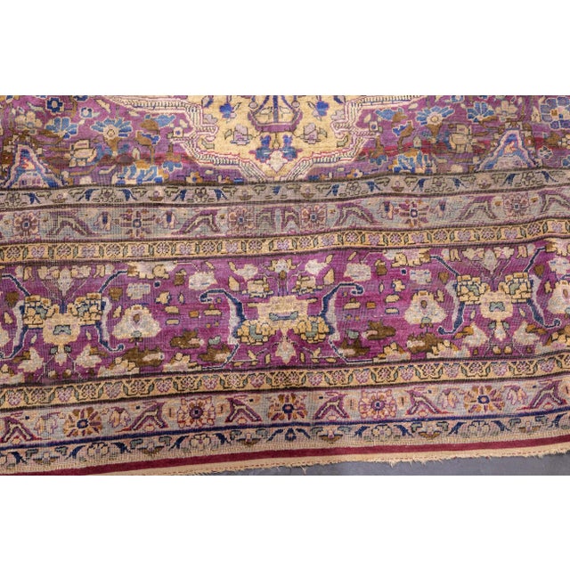 Late 19th Century Fine Antique Silk Kashan Rug 7'4'' X 10'4'' For Sale - Image 9 of 10