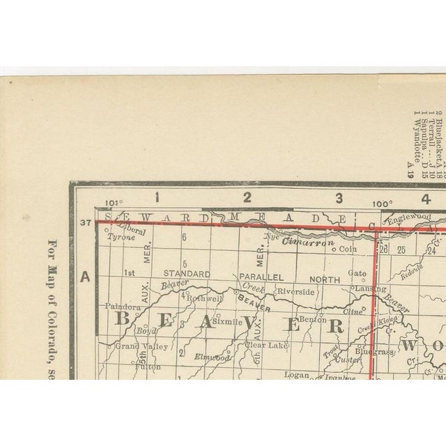 Antique Map of Oklahoma and Indian Territory before Statehood, 1899 For Sale - Image 6 of 12
