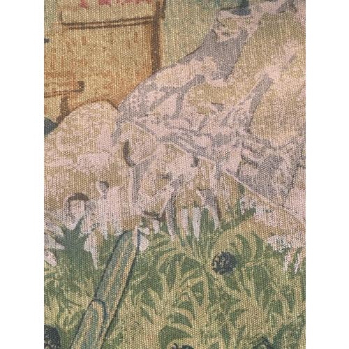 French Aubusson Style Screen-Printed by Hand Tapestry winged Stags, 1950s For Sale - Image 16 of 18