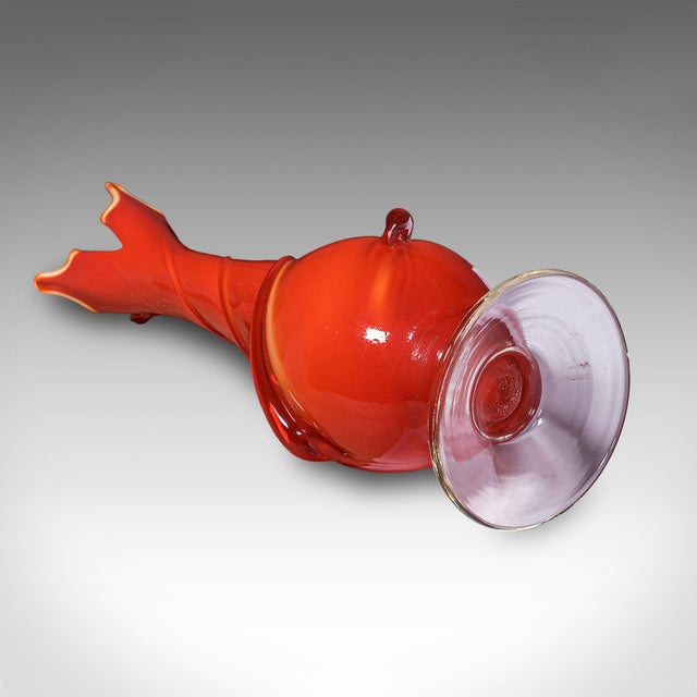 Vintage Murano Trumpet Vase, Italian, Art Glass, Display, Mid Century Modern For Sale - Image 10 of 10