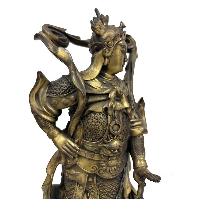 Bronze 20th-Century Chinese Bronze Wei Tuo Bodhisattva Statue For Sale - Image 8 of 12