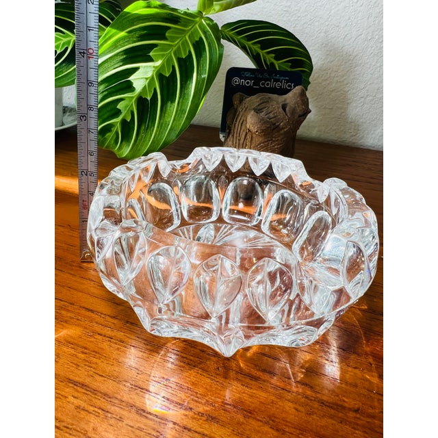 Glass Vintage Beyer West Germany Crystal Glass 4 Slot Ashtray Starburst Center For Sale - Image 7 of 10