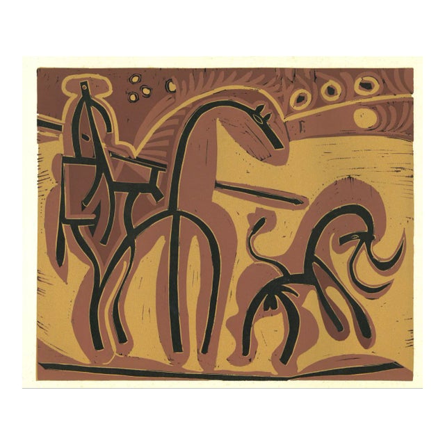 Picador et Taureau - Linocut Reproduction After Pablo Picasso - 1962 1962 For Sale