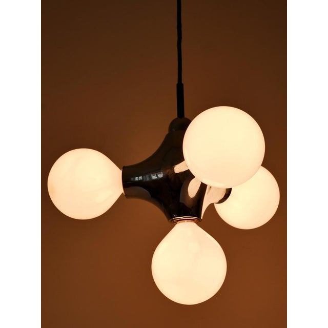 Silver Mid-Century Modern Atomic Pendant Lamp by Gebrüder Cosack, Germany, 1970s For Sale - Image 8 of 18