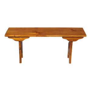 Mid 20th Century Early American Style Varnished Pine Bench