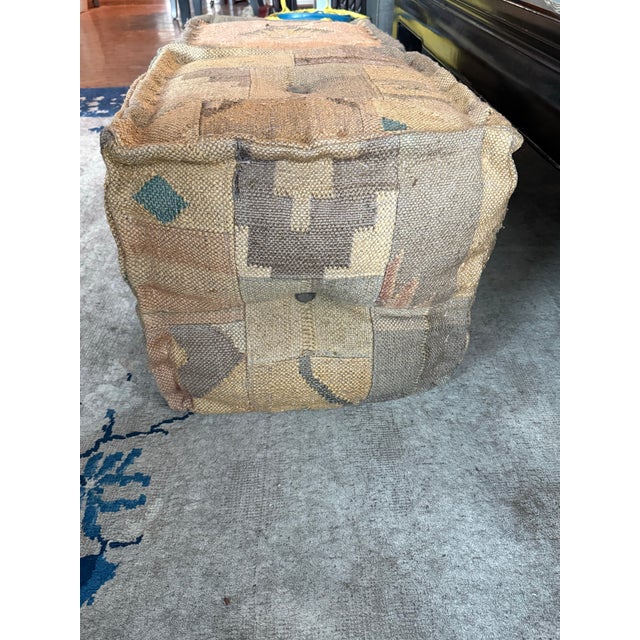 Bohemian Vintage Kilim Cube Stool Pair in the Style of George Smith For Sale - Image 10 of 12