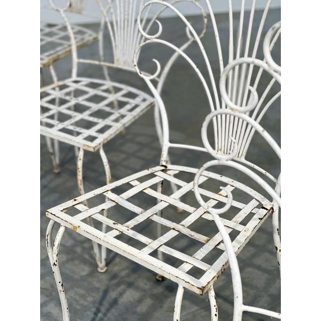 French Peacock Garden Patio Chairs, 1950s, Set of 6 For Sale - Image 5 of 14