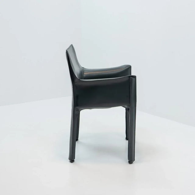2000 - 2009 Green Leather CAB 413 Armchair by Mario Bellini for Cassina, 2000s For Sale - Image 5 of 11