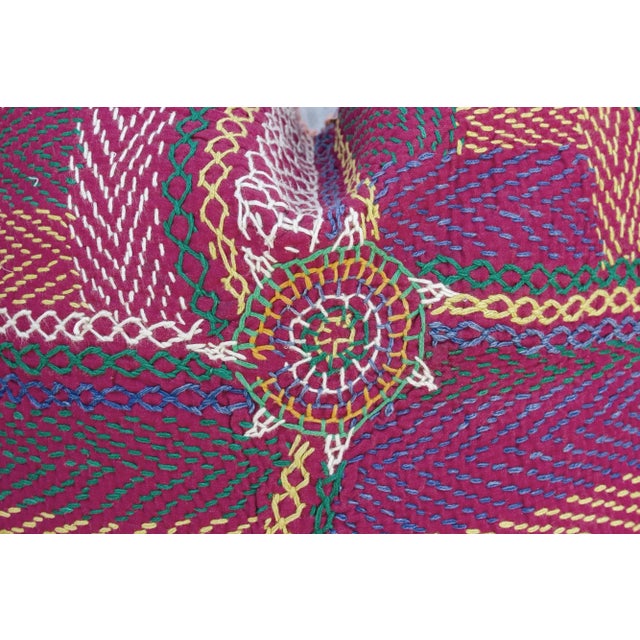 Tribal Lilac Sindh Sami Square Pillow For Sale - Image 3 of 6