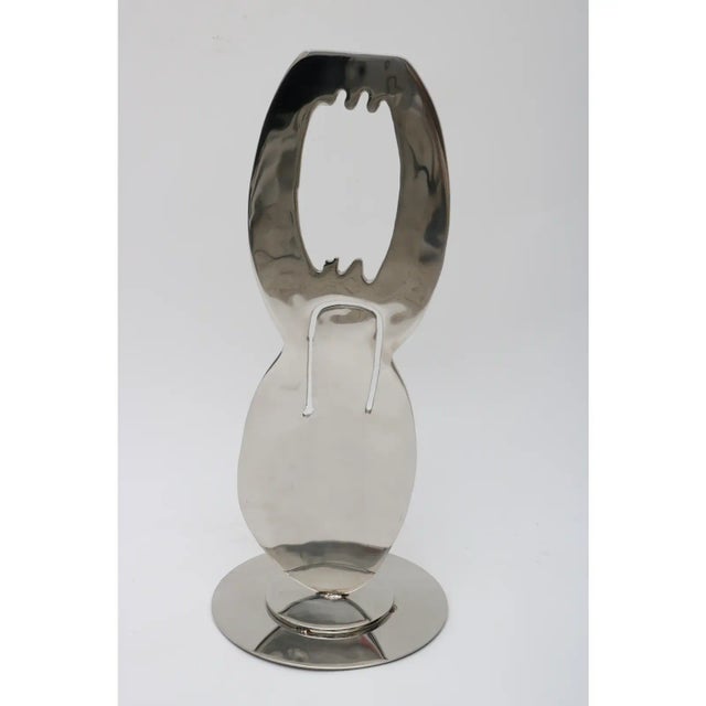 Metal Abstract Sculpture 1970s Jack Schuyler Polished Steel For Sale - Image 7 of 13