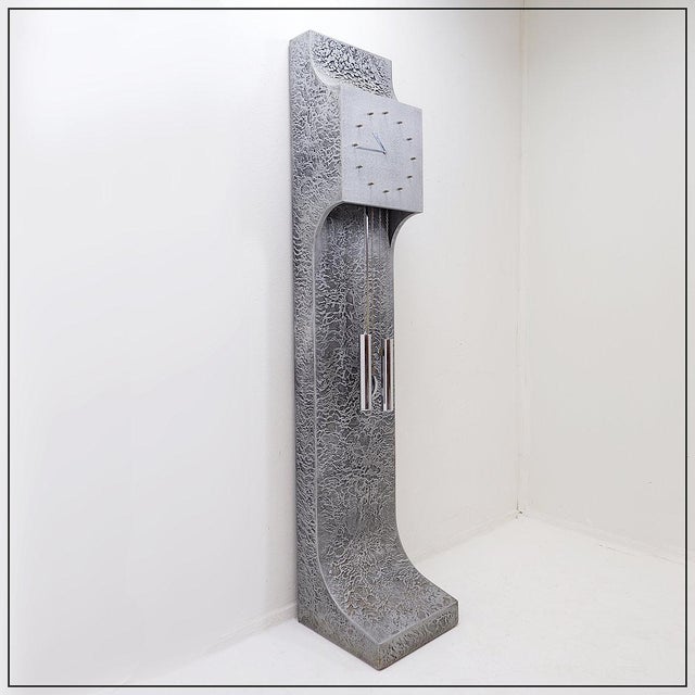 Vintage Brutalist Standing Clock, 1970 For Sale - Image 16 of 16