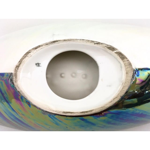 Vintage White and Iridescent Ceramic N 6768 Bowl by Lusso, Italy, 1950s For Sale - Image 6 of 9