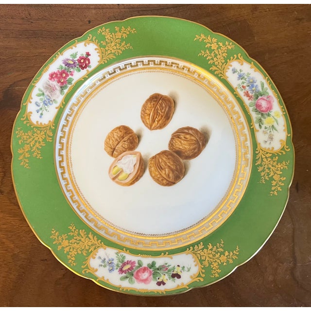 Antique 19th Century Old Paris Porcelain Trompe l'Oeil Plate Decorated With Walnuts For Sale In New York - Image 6 of 12