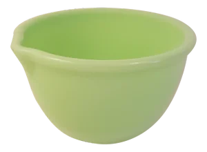 1940s McKee Glass Jadeite Kitchenware Mixing Bowl With Spout