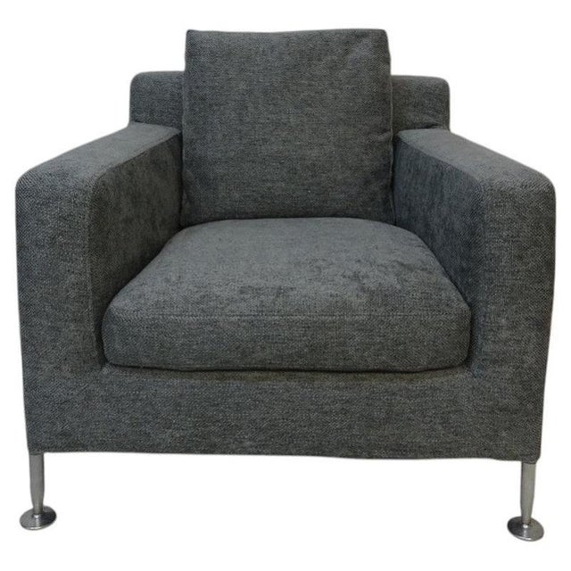 2000 - 2009 Harry Lounge Chair in Grey Woven Fabric by Antonio Citterio for B&B Italia For Sale - Image 5 of 7