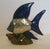 Blue Integrated/Ceramic Pottery Fish Sculpture Brass Scale Armor Attributed to Sergio Bustamante For Sale - Image 8 of 10