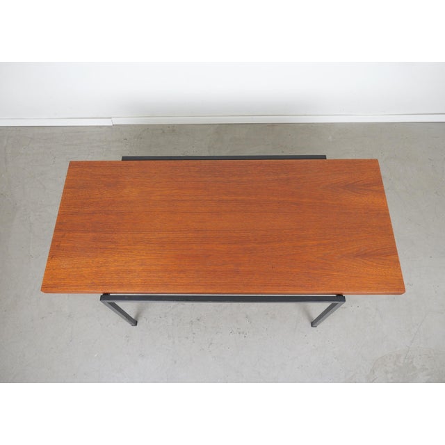 Teak Coffee Table with Black Metal Frame by Eduard Ludwig for Lotos Werkkunst, Germany, 1960s For Sale - Image 11 of 18