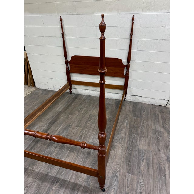 Pennsylvania House Vintage Full Size Pennsylvania House Chippendale Style Four Poster Bed For Sale - Image 4 of 16