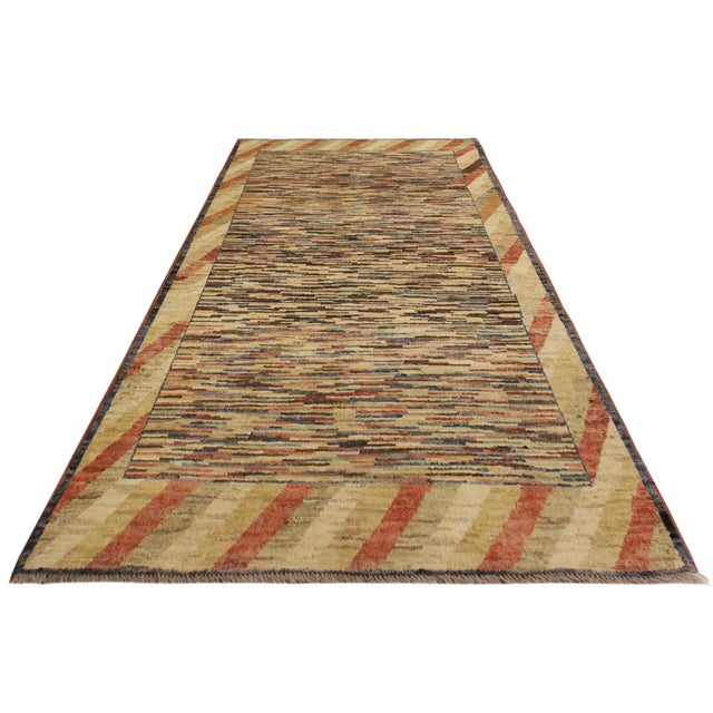 Contemporary Gabbeh Trista Blue/Beige Wool Rug - 3'4'' X 4'8'' For Sale In New York - Image 6 of 10