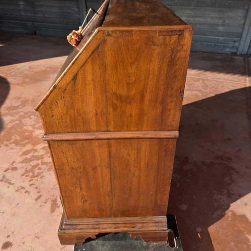 Antique Walnut Secretaire with Rocaille Bronze and Internal Compartment For Sale - Image 16 of 18