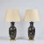 Pair of 1950s Ebonized Wood Chinoiserie Decorated Table Lamps For Sale - Image 4 of 10