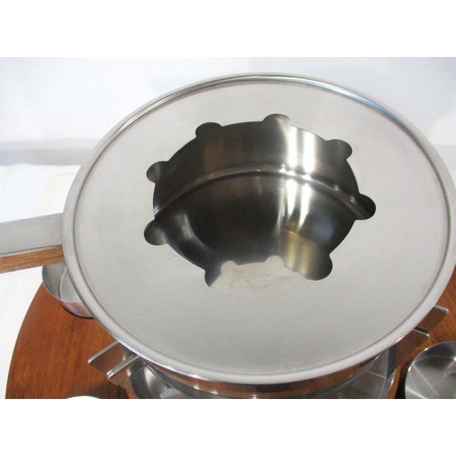 Stelton Lazy Susan Fondue Set by Peter Holmblad Denmark For Sale - Image 10 of 12
