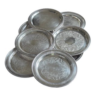 Vintage American Silver Plated Charger Plate Collection - Set of 8 For Sale
