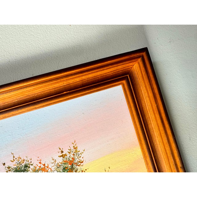 Vintage Impressionist Sunset Landscape Oil Painting, Signed For Sale - Image 10 of 12