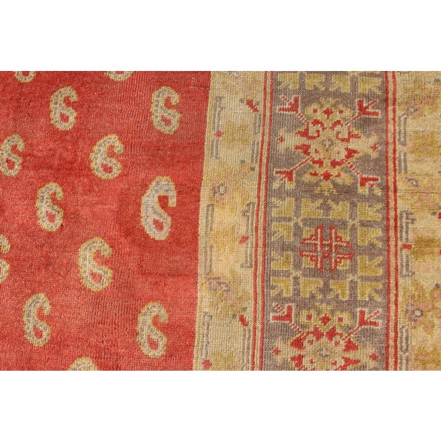 Red Antique Turkish Oushak Rug With All-Over Design With Red, Light Green and Gold 10'7"x15'0" For Sale - Image 8 of 12