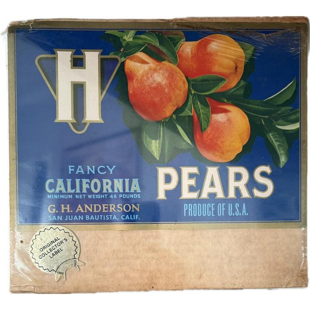 Blue Lot of Four Vintage 1900-1950 Original Fruit Crate Labels• Not Reproductions For Sale - Image 8 of 12