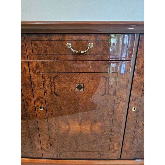 Italian Style Burl Buffet Sideboards Console Veneer For Sale - Image 12 of 18