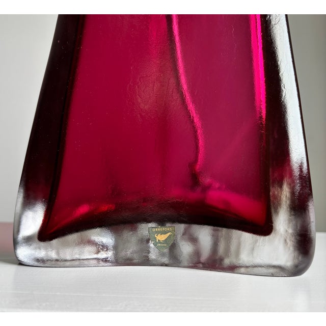 Red Scandinavian Glass Table Lamps by Carl Fagerlund for Orrefors, 1960s, Set of 2 For Sale - Image 8 of 11