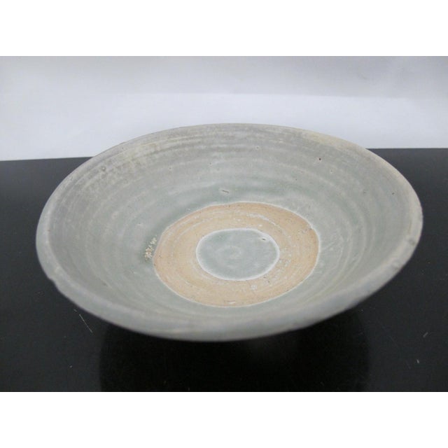 Early 20th Century Japanese Ceremony Chawan Celadon Summer Matcha Tea Bowl Pottery For Sale - Image 5 of 10
