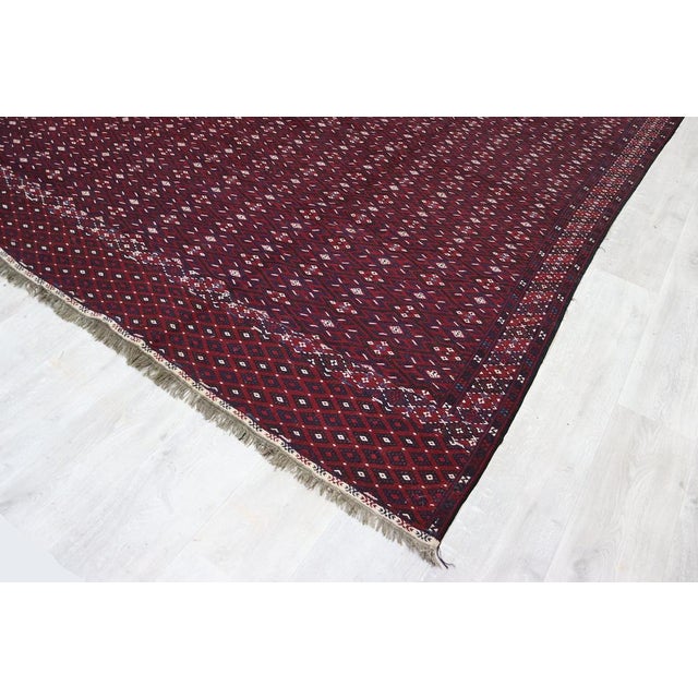 Vintage Nomadic Turkmen Yomut Kilim Rug For Sale - Image 16 of 18