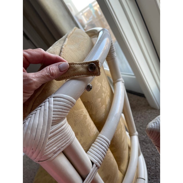 Ivory 1970s Vintage Mid Century Henry Olko for Willow & Reed Rattan Swivel Bucket Chairs - a Pair For Sale - Image 8 of 12