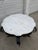 Grand Vintage Wrought Iron and White Marble Top Center Table With Ornate Scrollwork, French Baroque Revival Style For Sale - Image 11 of 12