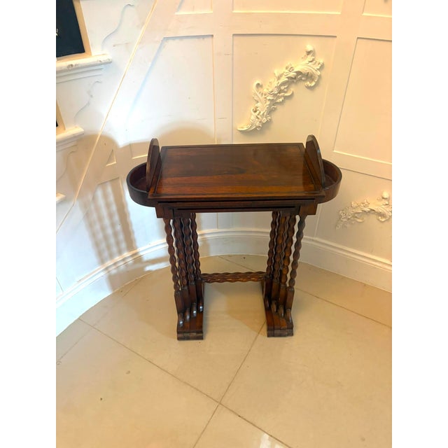 Antique Regency Rosewood Nest of Four Tables with Integrated Chess Table, 1830, Set of 4 For Sale - Image 12 of 18