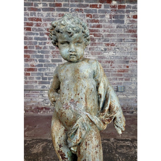 Metal 18th Century Italian Putti Outdoor Iron Sculpture For Sale - Image 7 of 12