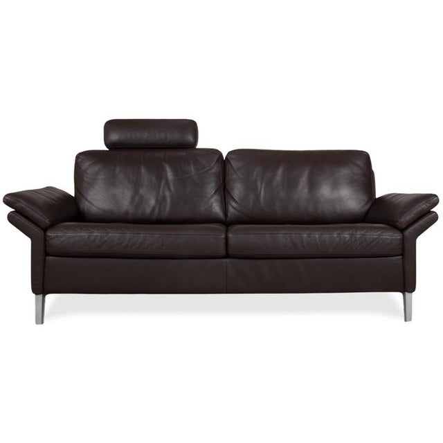 3300 Three-Seater Leather Brown Couch with Manual Function Headrest from Rolf Benz For Sale - Image 16 of 16
