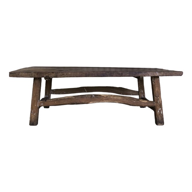 Wabi-Sabi Reclaimed Wood Coffee Table, France, 1940s For Sale