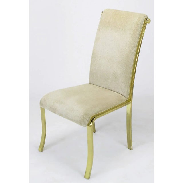 DIA - Design Institute America Set of Six Art Deco Revival Brass Dining Chairs by Design Institute of America For Sale - Image 4 of 10