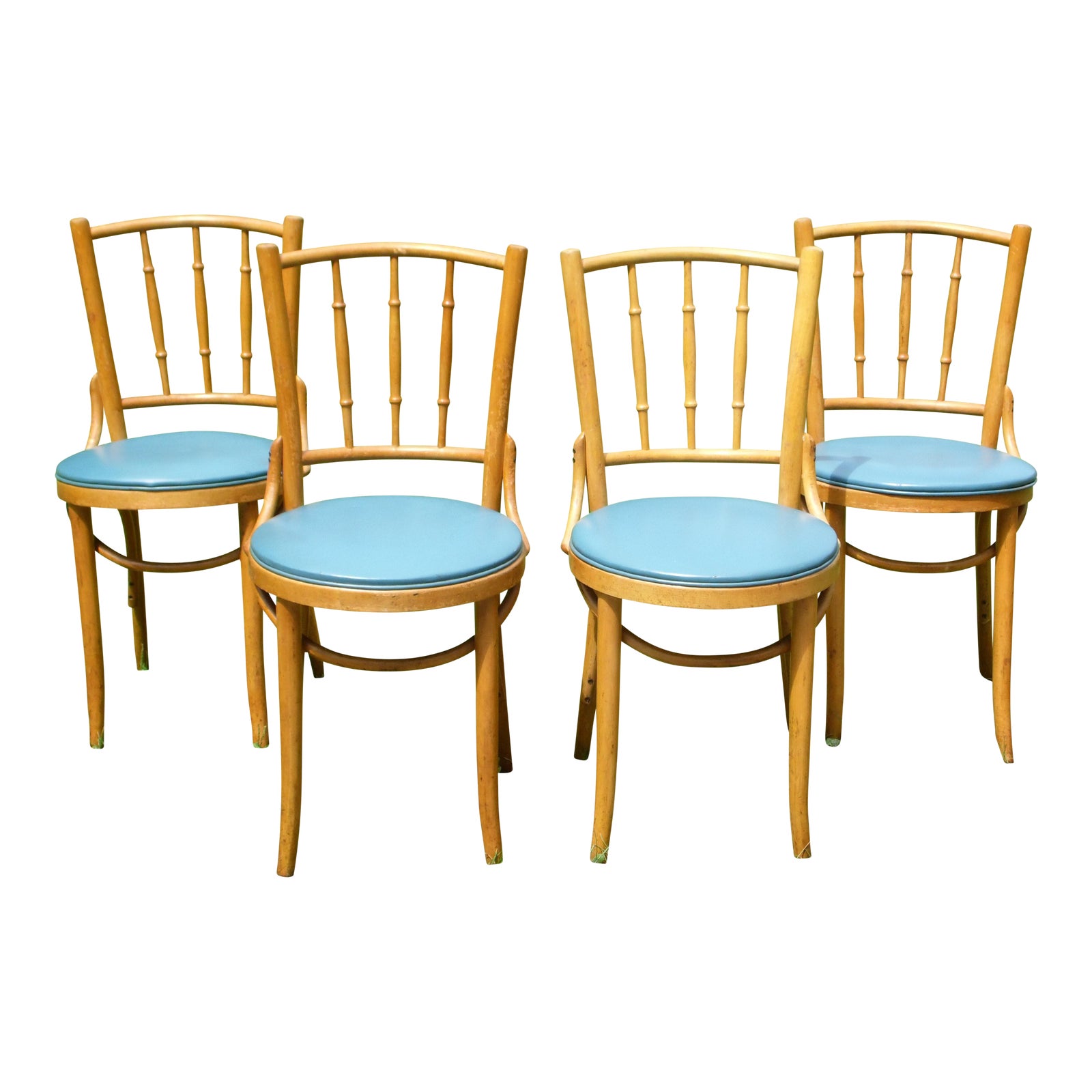 Era Romania Antique Bentwood Dining Cafe Chairs Set of 4