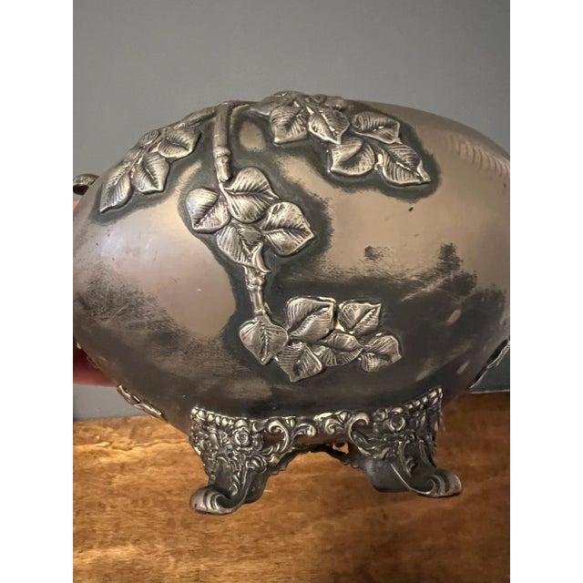 Antique Ornate Quadruple Plate Footed Bowl For Sale - Image 9 of 12